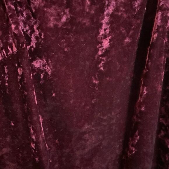 Cranberry Crushed Velvet Plus Size 3x Gown Dress Formal Holiday Wedding - Picture 9 of 16